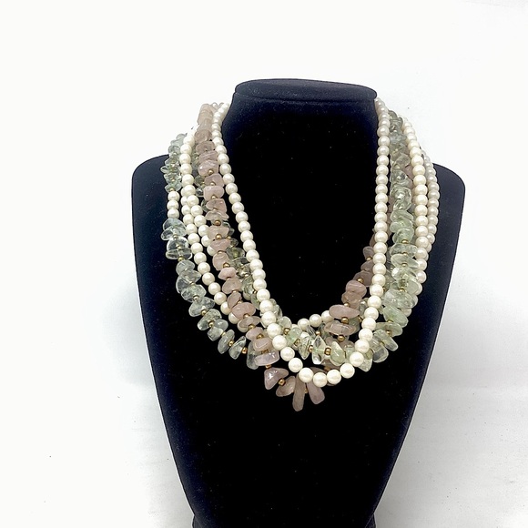 Jewelry - Multi Strand Pearl & Nature Stone Necklace